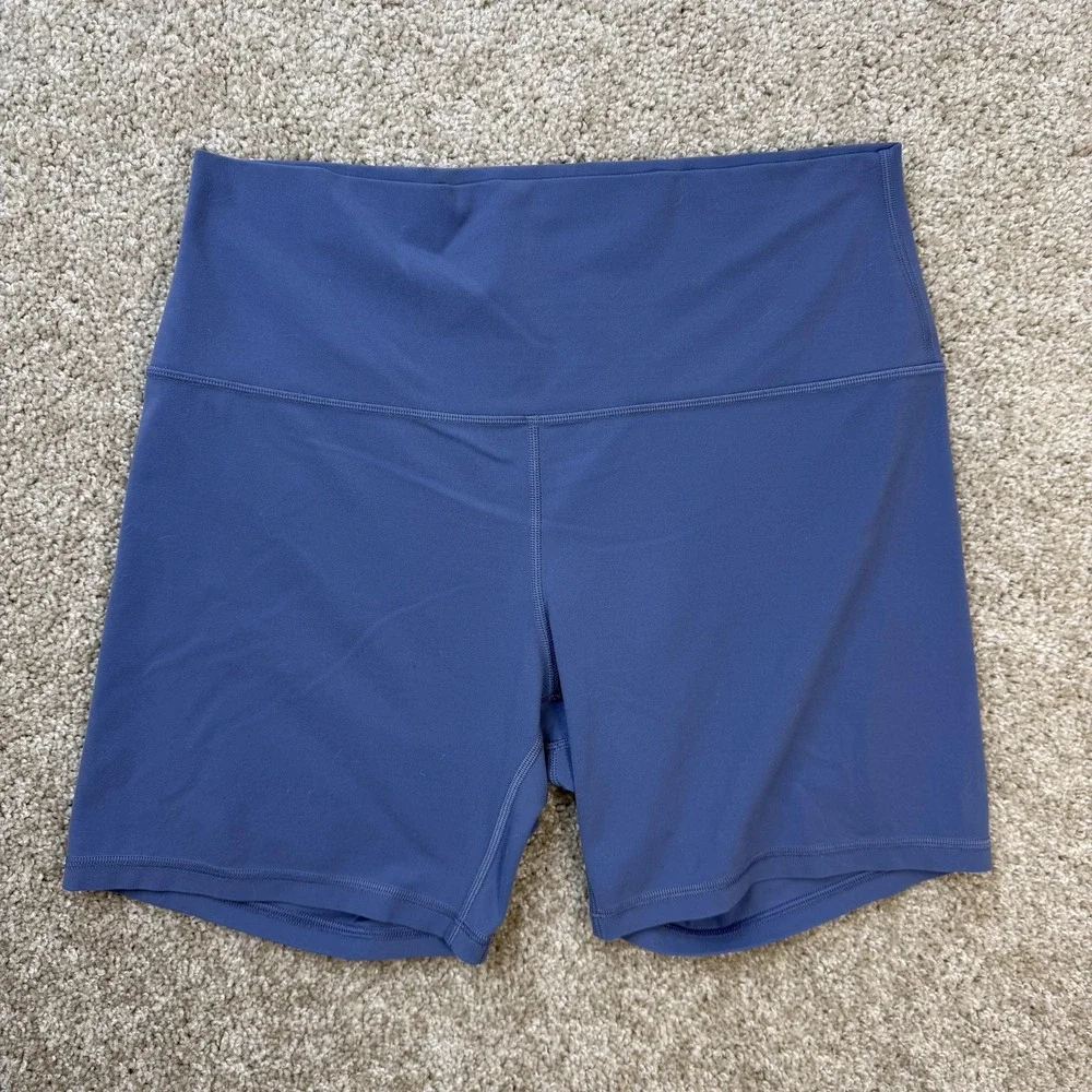 Lululemon Bike Shorts Womens 4 Blue High Rise 6